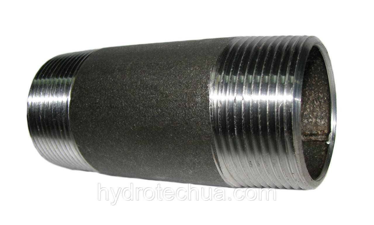 Ніпель сталевий чорний 1 1/2" х 100мм
