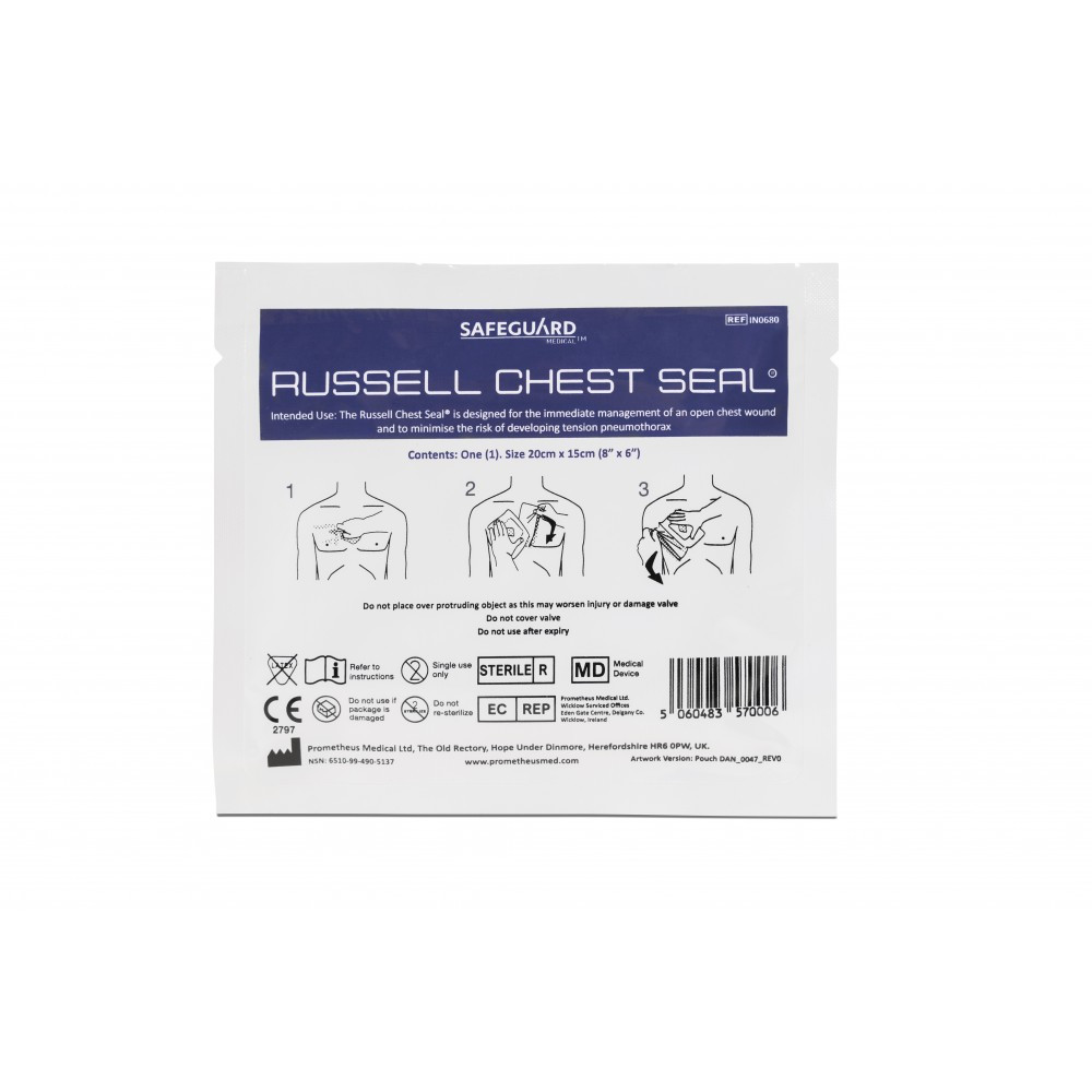 Окклюзионная Повязка Невентилируемая Safeguard Medical Russell Chest Seal Оклюзионная Наклейка - фото 3 - id-p2102509663