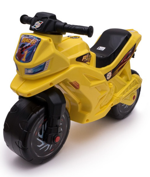 Дитяча каталка-мотоцикл Orion 501, беговел 2-х колісний Жовтий