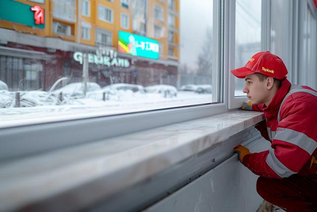 Подоконник под мрамор Ганз, фото Львов 2024