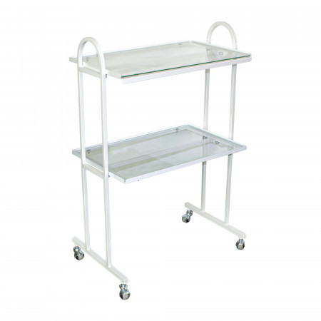 Столик інструментальний на 2 полиці пересувний СІ-1 Viola Столик медичний скляний на коліщатках