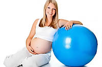 М'яч для фітнесу (фітбол для вагітних, для новонароджених, для занять із немовлятами) 65 см Profit Ball Блакитний