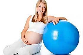 М'яч для фітнесу (фітбол для вагітних, для новонароджених, для занять із немовлятами) 65 см Profit Ball Блакитний