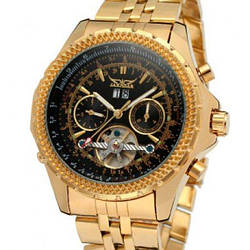 Чоловічий наручний класичний годинник Jaragar Exclusive (Золотистий)