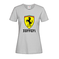 Серая женская футболка Ferrari logo (15-3-1-сірий)