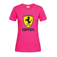 Розовая женская футболка Ferrari logo (15-3-1-рожевий)