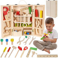 Набор детских инструментов деревянный в чемоданчике Kruzzel KM