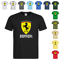 Черная мужская/унисекс футболка Ferrari logo (15-3-1)