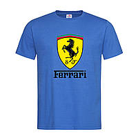 Синяя мужская/унисекс футболка Ferrari logo (15-3-1-синій)