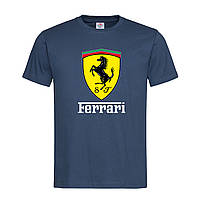 Темно-синяя мужская/унисекс футболка Ferrari logo (15-3-1-темно-синій)