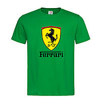 Зеленая мужская/унисекс футболка Ferrari logo (15-3-1-зелений)