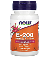 Вітамін Е ді-альфа токоферол NOW Foods E-200 100 гел капс