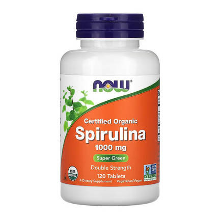 NOW Foods Spirulina 1000 mg 120 Tabs, фото 1