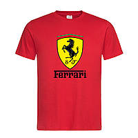 Красная мужская/унисекс футболка Ferrari logo (15-3-1-червоний)