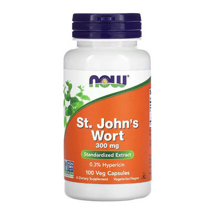 Звіробій NOW Foods St. John's Wort 300 mg 100 Veg Caps, фото 1