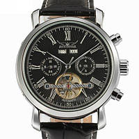 Чоловічий механічний годинник Jaragar Silver Star (Сріблястий з чорним)