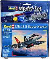Подарочный набор (клей, краска, кисточка) F/A-18E Super Hornet в масштабе 1/144. REVELL 63997
