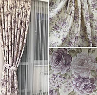 Жаккардова тканина для штор в стилі Прованс, тканина з квітами Provance 1п.м.