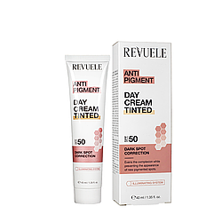 Тональний крем для обличчя відбілюючий Revuele Anti Pigment Day Cream Tinted SPF50 40 мл