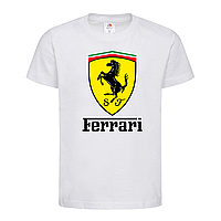 Белая детская футболка Ferrari logo (15-3-1-білий)