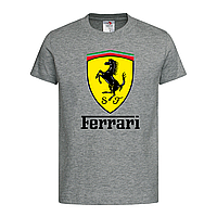 Серая детская футболка Ferrari logo (15-3-1-сірий)