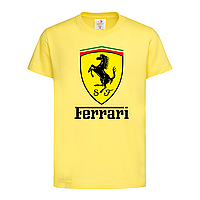 Желтая детская футболка Ferrari logo (15-3-1-жовтий)