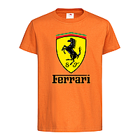 Оранжевая детская футболка Ferrari logo (15-3-1-помаранчевий)
