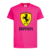 Розовая детская футболка Ferrari logo (15-3-1-рожевий)