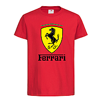 Красная детская футболка Ferrari logo (15-3-1-червоний)