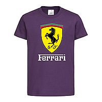Фиолетовая детская футболка Ferrari logo (15-3-1-фіолетовий)