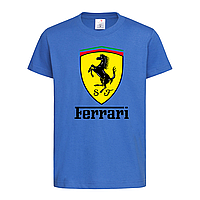 Синяя детская футболка Ferrari logo (15-3-1-синій)