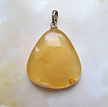 Кулон 100% натуральний бурштин вага 4,2г вирізаний дракон підвіс срібло 925, фото 4