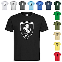 Черная мужская/унисекс футболка Ferrari logo 2 (15-3-2)