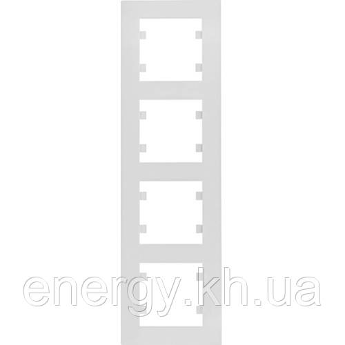 Рамка 4 пост. вертикальна Hager Lumina Intense Білий