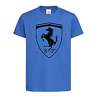 Синяя детская футболка Ferrari logo 2 (15-3-2-синій)
