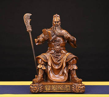 Статуетка "Гуань Гун з алебардою на троні"