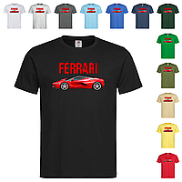 Черная мужская/унисекс футболка Прикольная с Ferrari (15-3-3)