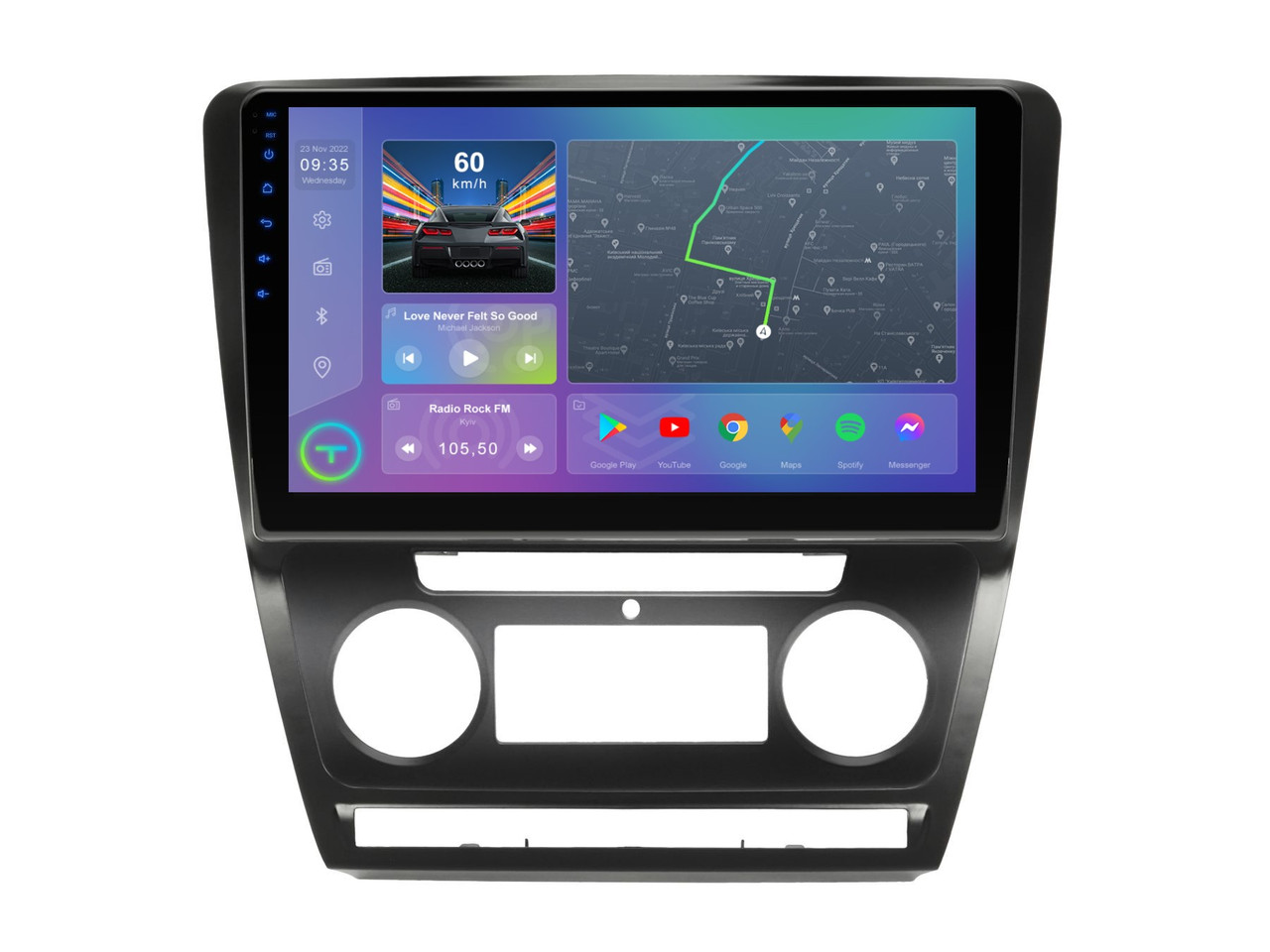 Штатна магнітола Torssen Skoda Octavia A5 08-13 black F10332 4G Carplay