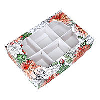 Коробка для конфет с фигурным окном и ложементом 130х90х35 мм.