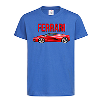 Синяя детская футболка Прикольная с Ferrari (15-3-3-синій)