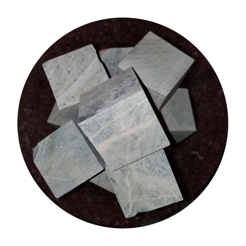 Каміння для сауни Жадеїт пиляне у формі куба 7x7x7 см 10 кг