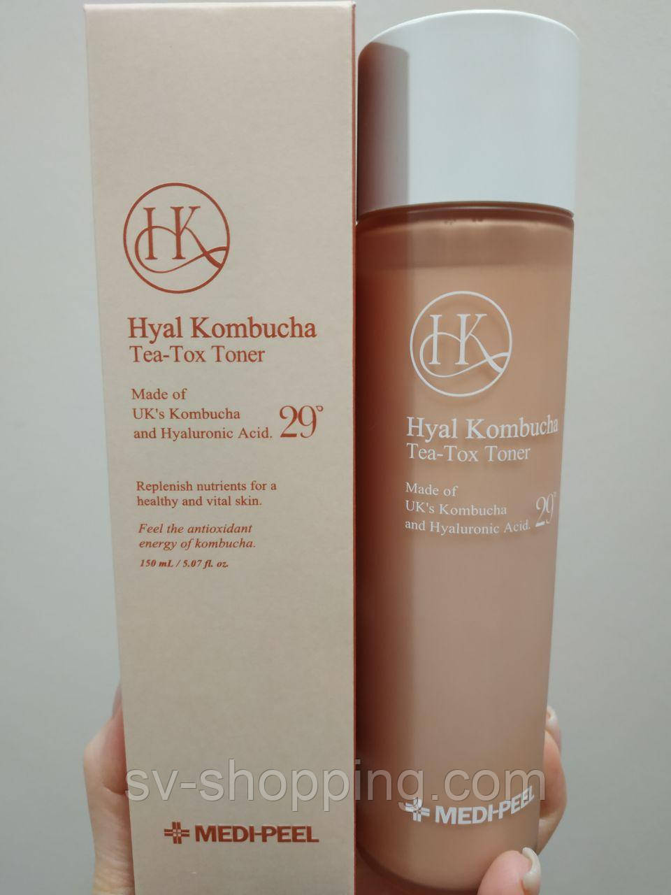 Тонер з комбучею та гіалуроновою кислотою medi-peel hyal kombucha tea-tox toner