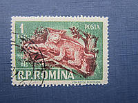 Марка Румыния 1956 фауна рысь гаш КЦ 1.65 $