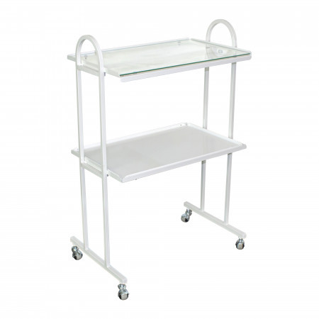 Столик інструментальний СІ-4 на 2 полиці (метал/скло) Viola столик для медичних інструментів пересувний