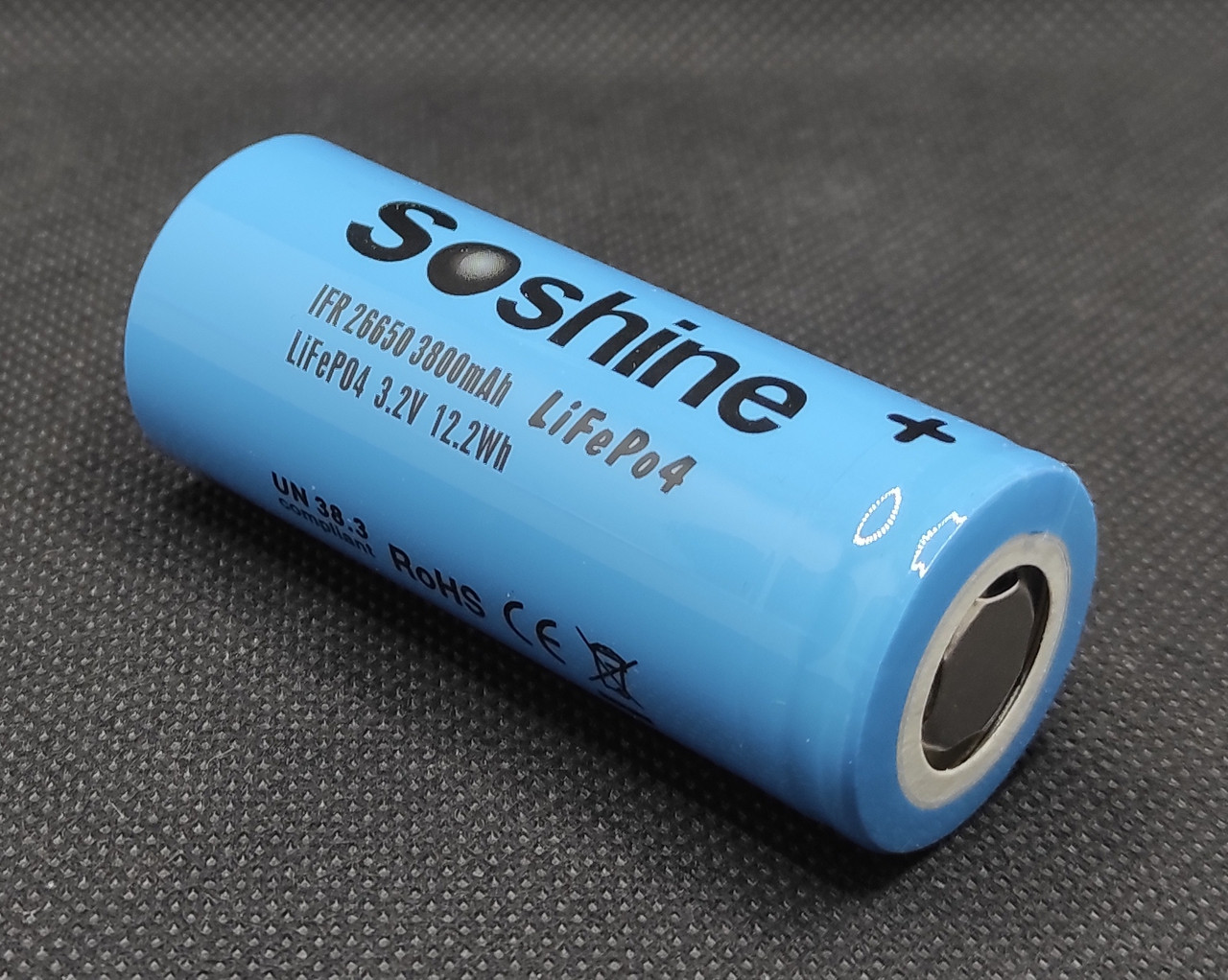 Акумулятор LiFe Soshine 26650 3,2v 3800mAh ( 15A ) 1шт., фото 1