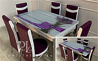 Комплект розкладний стіл (Д) 130 х (Ш) 80 х (В) 77, 6 або 4 стільчики, можна окремо