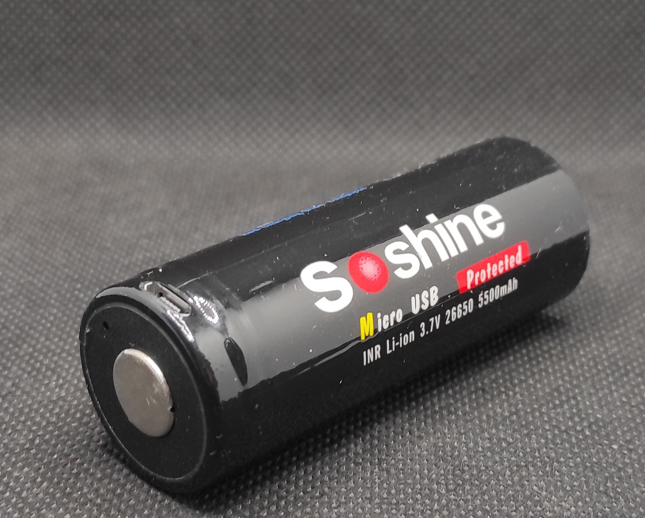 Акумулятор Soshine 26650 3,7v 5500mAh із захистом та зарядкою від microUSB ( 1шт. )