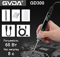 Портативный профессиональный смарт паяльник GVDA GD300 на 65Вт 5-20В 80-420°С