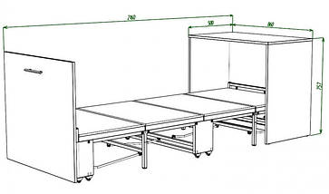 Ліжко-трансформер + комод Sirim (2 в 1) Дуб сонома TM KnapKnap, фото 4