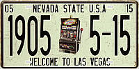Металлическая табличка / постер "Штат Невада, США (Добро Пожаловать В Лас-Вегас) / Nevada State USA (Welcome